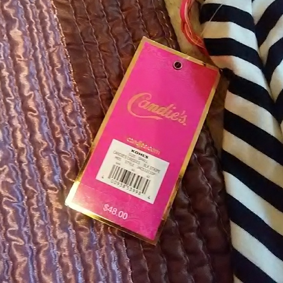 Candies striped dress w/ built in padding NWT - Picture 6 of 7